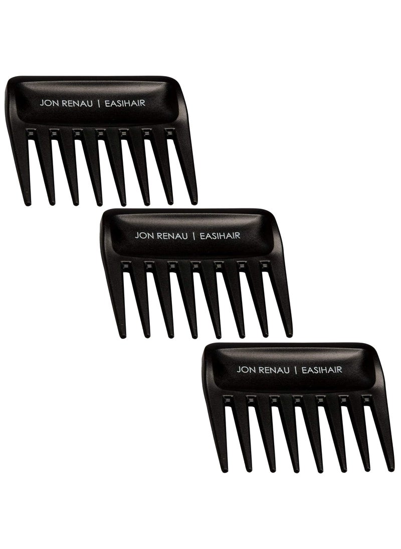 Jon Renau - Jon Renau Wide Tooth Comb - Detangling Comb For Synthetic, HD Fiber & Human Hair (3-Pack) - Image 1