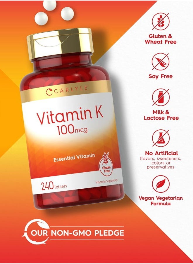 Wellements Vitamin K 100 mcg | 240 Tablets | Vegetarian, Non-GMO, Gluten Free | Vitamin K Supplement  - Image 4