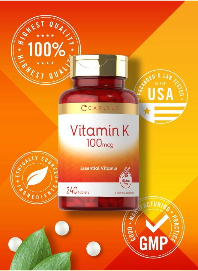 Wellements Vitamin K 100 mcg | 240 Tablets | Vegetarian, Non-GMO, Gluten Free | Vitamin K Supplement  - Image 5