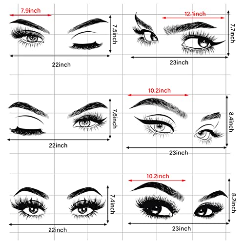WOYINIS 6 Pieces Black Woman Beauty Eyes Wall Decal DIY Eyelash Eyebrow Wall Stickers Living Room Girls Bedroom Office Beauty Salon Wall Decor - Image 3
