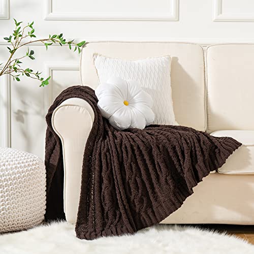 Battilo Dark Brown Throw Blanket for Couch, 51"x67" Soft Chenille Knit Throw Blanket for Home Decor, Soft Cozy Blanket, Decorative Chocolate Brown Blanket for Bed, Living Room - Image 4