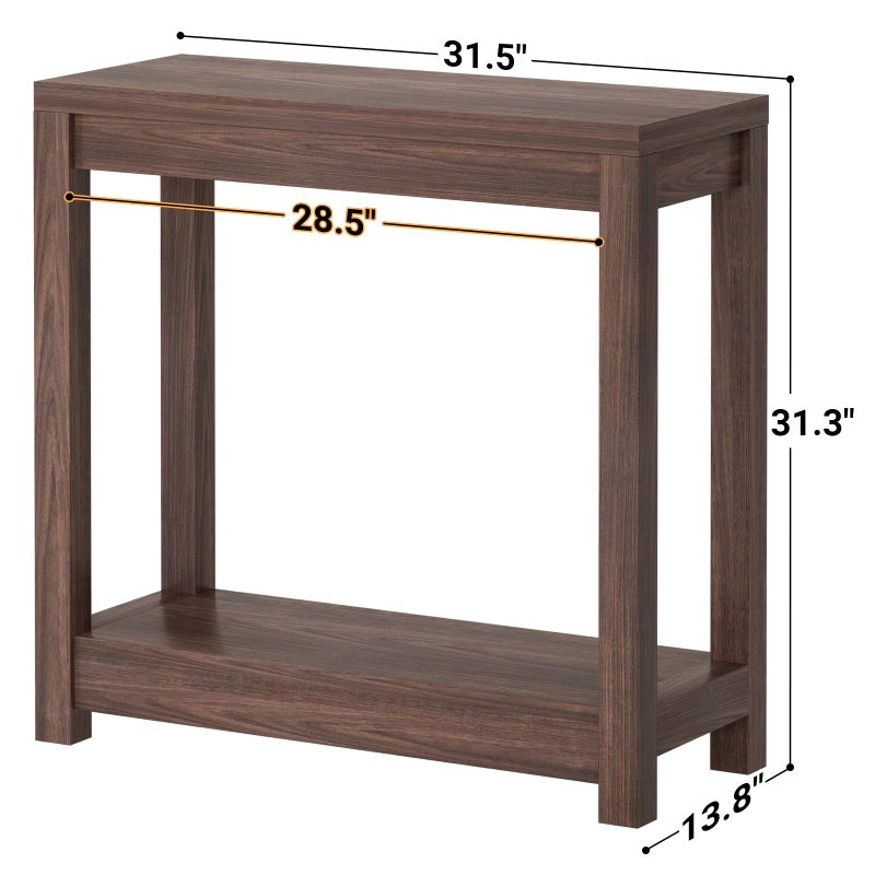 Besiost Small Farmhouse Wood Entryway Table Narrow Console Table with Storage Behind Couch Sofa Table with Shelves Entry Way Tables with Open Storage, Easy Assembly, 32" Black Walnut - Image 3