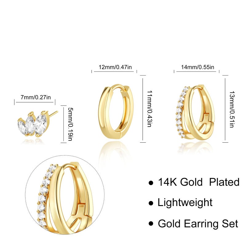 14k gold-plated zircon stone minimalist and personalized fashion ladies' ear accessory set - Image 4