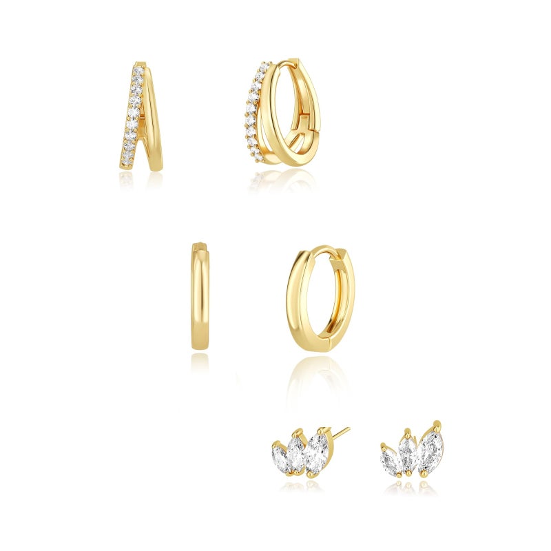 14k gold-plated zircon stone minimalist and personalized fashion ladies' ear accessory set - Image 2