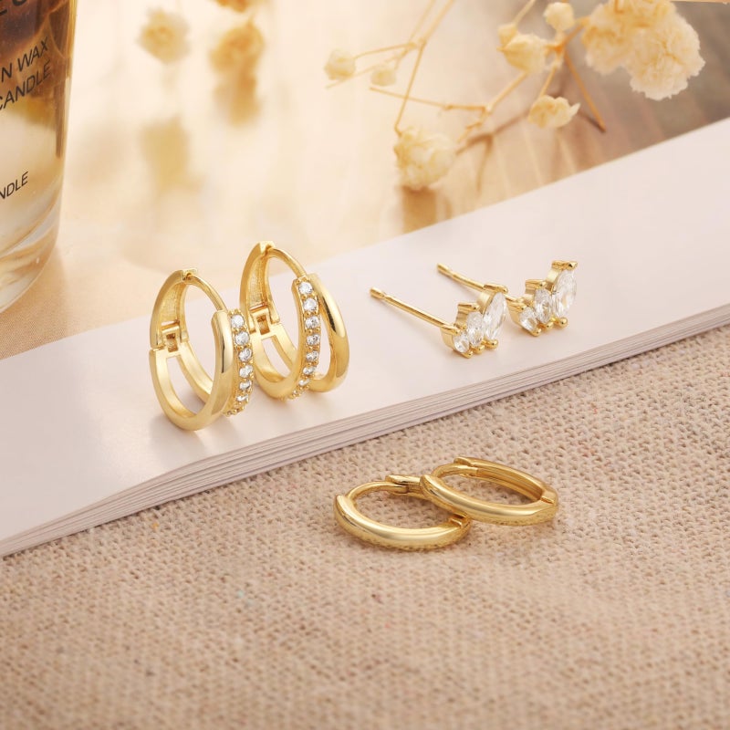 14k gold-plated zircon stone minimalist and personalized fashion ladies' ear accessory set - Image 5