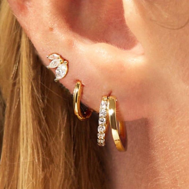 14k gold-plated zircon stone minimalist and personalized fashion ladies' ear accessory set - Image 1