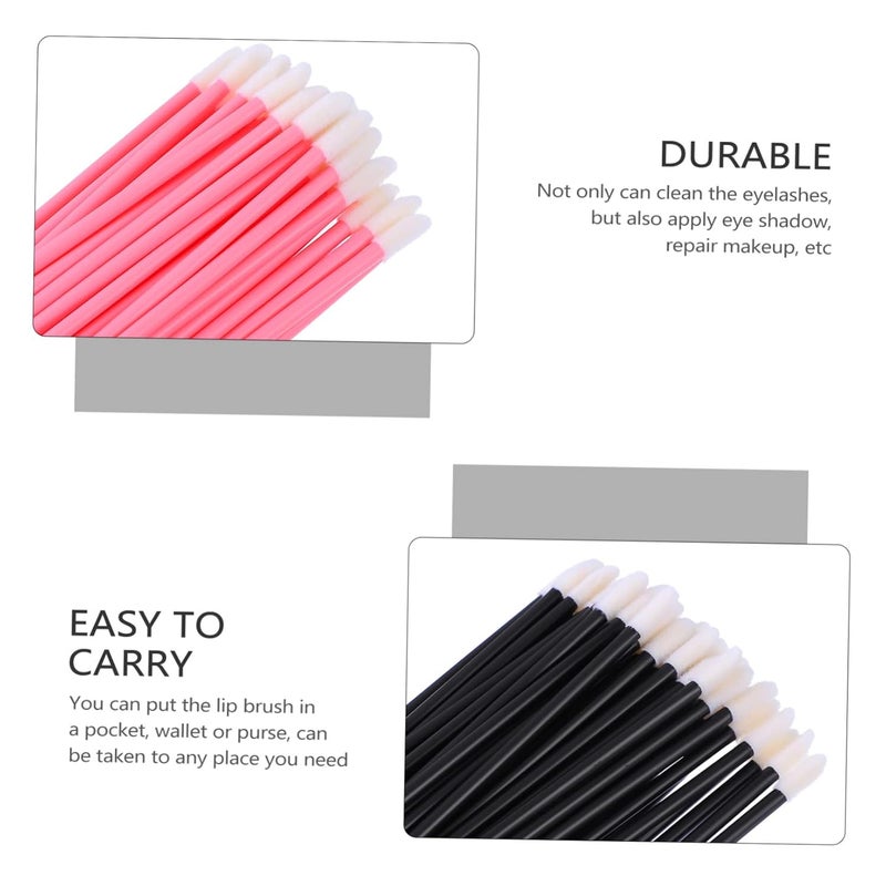 OUNONA 200pcs Lipstick Brush Dual Color Plastic Lip Gloss Applicator Tools for Professional Makeup Travel Home Use Lightweight and Portable Lip Wand Kit - Image 4