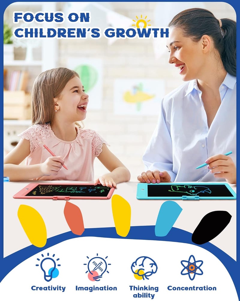 bravokids ألعاب برافوكيدز للأطفال من 3 إلى 6 سنوات (بنات وأولاد)، لوح كتابة LCD بحجم 10 بوصات، لوحة رسم إلكترونية، هدية عيد ميلاد تعليمية للأطفال من 3 إلى 8 سنوات (أزرق) - Image 4