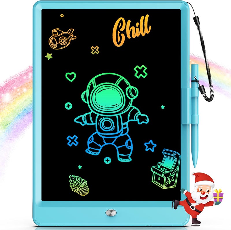 bravokids ألعاب برافوكيدز للأطفال من 3 إلى 6 سنوات (بنات وأولاد)، لوح كتابة LCD بحجم 10 بوصات، لوحة رسم إلكترونية، هدية عيد ميلاد تعليمية للأطفال من 3 إلى 8 سنوات (أزرق) - Image 1