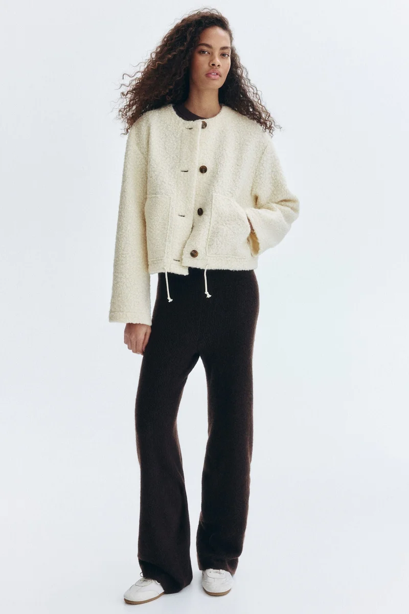 اتش اند ام جاكيت من نسيج تيدي