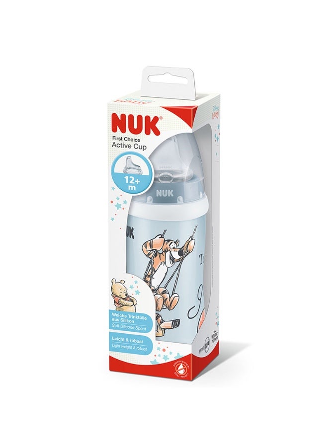 NUK Active Cup, Learning Cup, 12+ Months, Leak-Proof Drinking Spout, Clip & Protective Cap, BPA Free, 300 ml, Disney Winnie The Pooh - Image 1