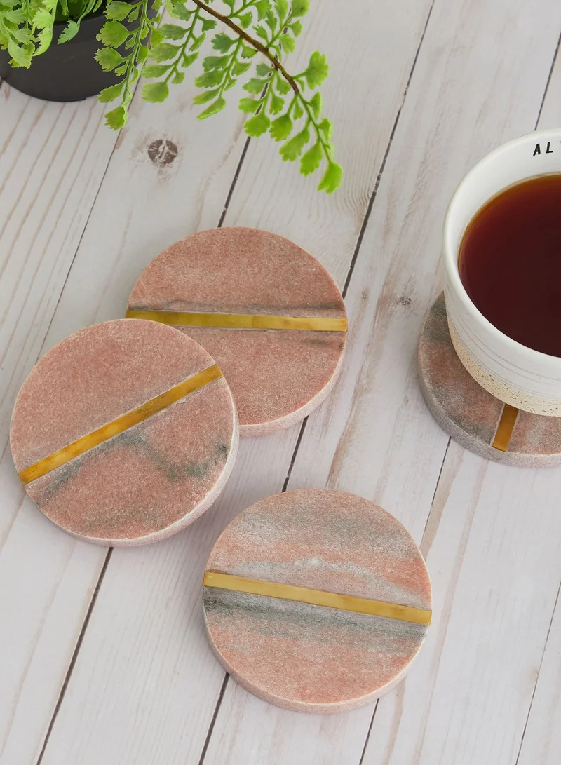 AURORA Set of 4 Stone Embossed Coasters