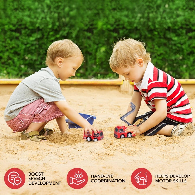 ArtCreativity Mini Pullback Fire Truck Toys (Bulk Pack of 24) Firefighter Birthday Party Supplies, Firetruck and Fireman Party Favors, Goodie Bag Fillers for Kids Ages 3+ - Image 5