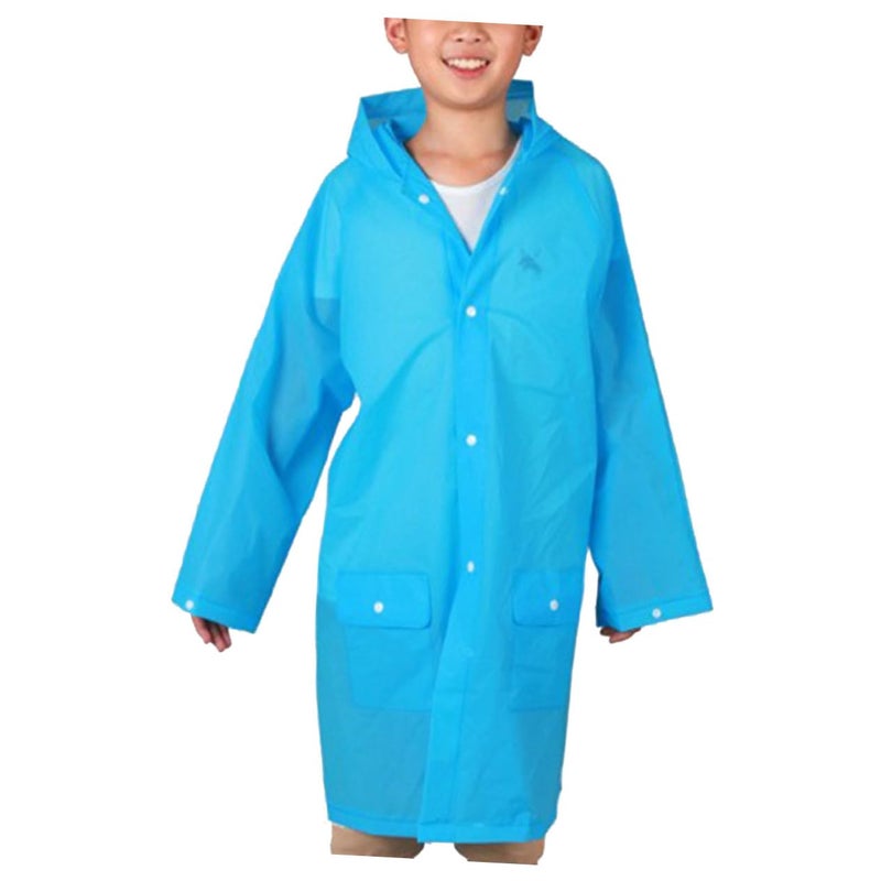 Eva Lightweight Rain Poncho Suit For Kids With Full Coverage Hood - Image 2