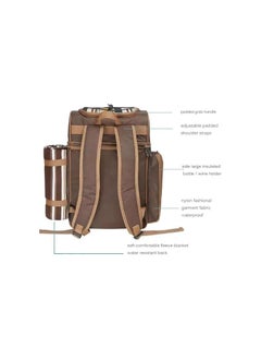 HOPHOP Insulated Picnic Backpack for Camping, Leakproof Cooler Bag with Wine Holder, Ice packs, Blanket, Cutlery Set & More - Lightweight & Spacious Picnic Basket with 2 ice pack  - Image 2
