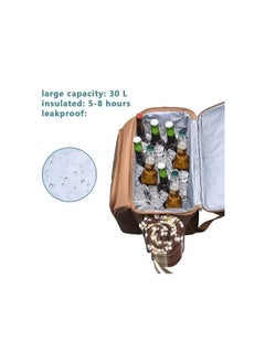 HOPHOP Insulated Picnic Backpack for Camping, Leakproof Cooler Bag with Wine Holder, Ice packs, Blanket, Cutlery Set & More - Lightweight & Spacious Picnic Basket with 2 ice pack  - Image 3