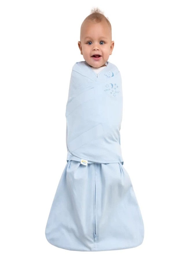 HALO 100% Cotton Sleepsack Swaddle, 3-Way Adjustable Wearable Blanket, TOG 1.5, Baby Blue, Newborn, 0-3 Months - Image 2