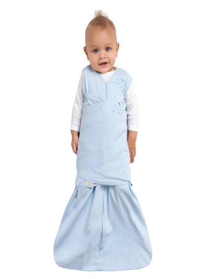 HALO 100% Cotton Sleepsack Swaddle, 3-Way Adjustable Wearable Blanket, TOG 1.5, Baby Blue, Newborn, 0-3 Months - Image 3