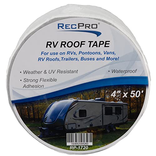 RecPro RV Rubber Roof Seal | White Sealant Tape | Eternabond Equivalent | (1 Roll, 4" x 50') - Image 3