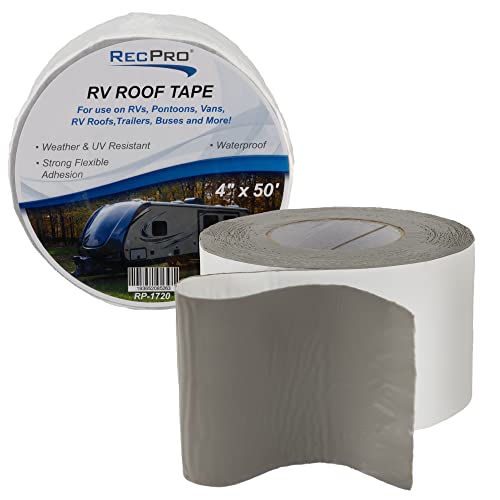 RecPro RV Rubber Roof Seal | White Sealant Tape | Eternabond Equivalent | (1 Roll, 4" x 50') - Image 1