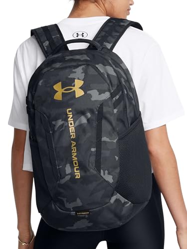 UNDER ARMOUR حقيبة ظهر أندر أرمور للبالغين غير محددة الجنس هاسل 6.0، (001) أسود/أسود/ذهبي معدني، مقاس واحد يناسب معظم الأحجام - Image 2
