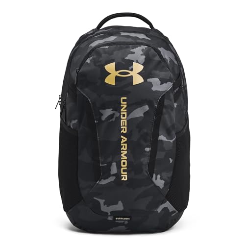UNDER ARMOUR حقيبة ظهر أندر أرمور للبالغين غير محددة الجنس هاسل 6.0، (001) أسود/أسود/ذهبي معدني، مقاس واحد يناسب معظم الأحجام - Image 1