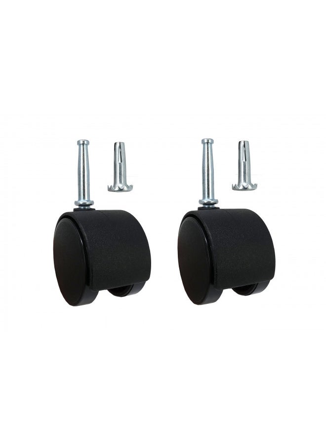 Shepherd Hardware Shepherd Hardware 9418 2-Inch Office Chair Caster, Twin Wheel, 5/16-Inch Stem Diameter, 75-lb Load Capacity, 2-Pack, Black  - Image 1
