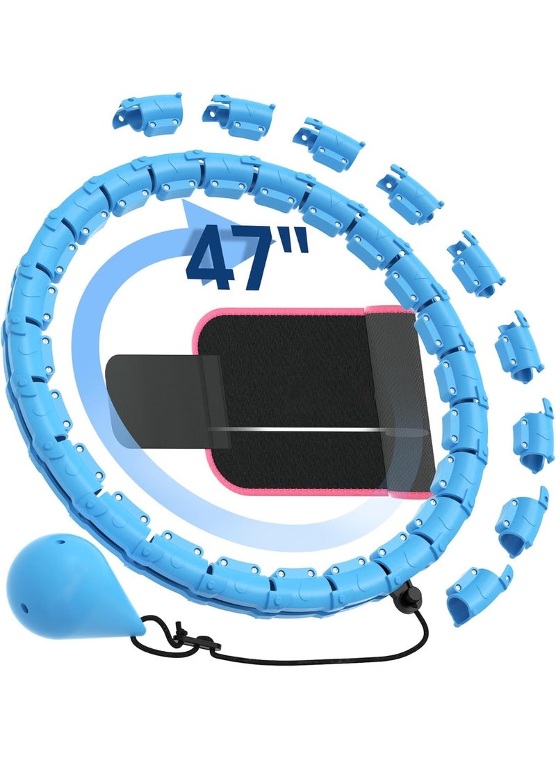 موثوقية التنبؤ حلقة هولا هوب ثقيلة للبالغين لفقدان الوزن 2 في 1، حلقة تمرين الخصر الذكية، 24 عقدة قابلة للفصل، كرة دوارة تلقائية، مناسبة للمبتدئين، رائعة لممارسة اللياقة البدنية - Image 1