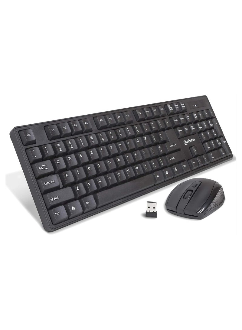 Manhattan Wireless Keyboard and Optical Mouse Set - 178990 - Black - Image 1
