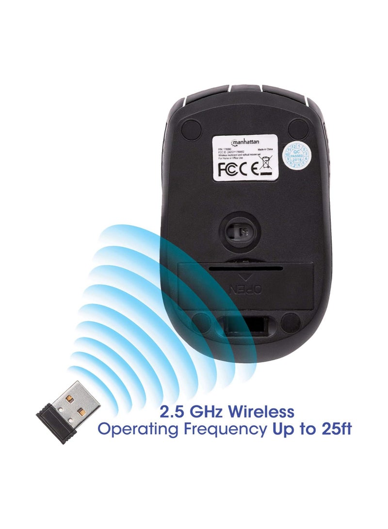 Manhattan Wireless Keyboard and Optical Mouse Set - 178990 - Black - Image 5