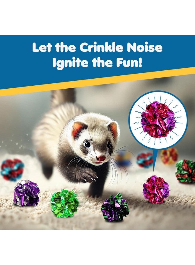 SunGrow Ferret Mylar Crinkle Balls, for Exercise to Keep Fit, Lightweight, Multicolor Shiny Foil with Crinkly Sound for Indoor Pet (12 pcs) - Image 4