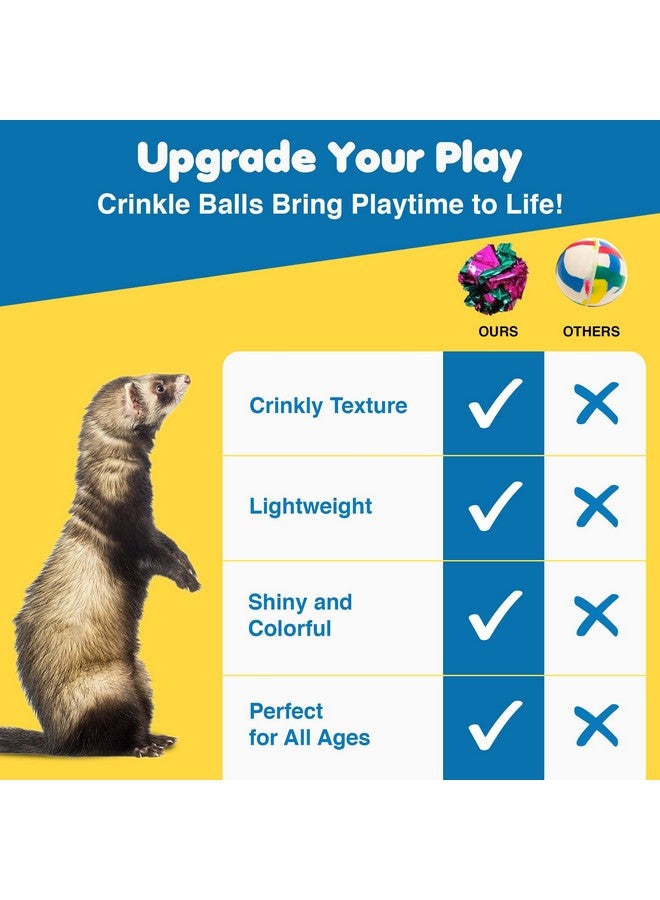 SunGrow Ferret Mylar Crinkle Balls, for Exercise to Keep Fit, Lightweight, Multicolor Shiny Foil with Crinkly Sound for Indoor Pet (12 pcs) - Image 5