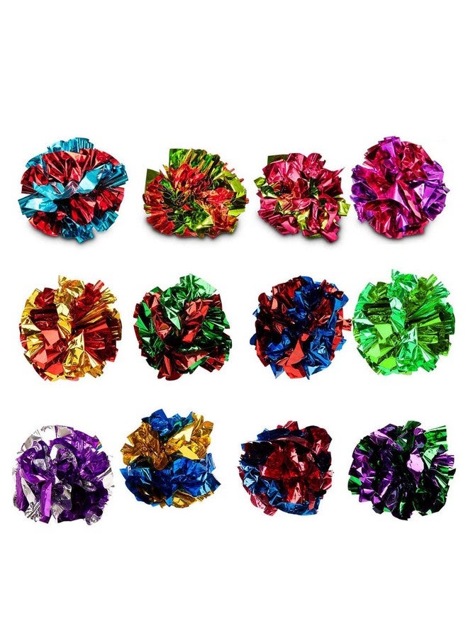 SunGrow Ferret Mylar Crinkle Balls, for Exercise to Keep Fit, Lightweight, Multicolor Shiny Foil with Crinkly Sound for Indoor Pet (12 pcs) - Image 2