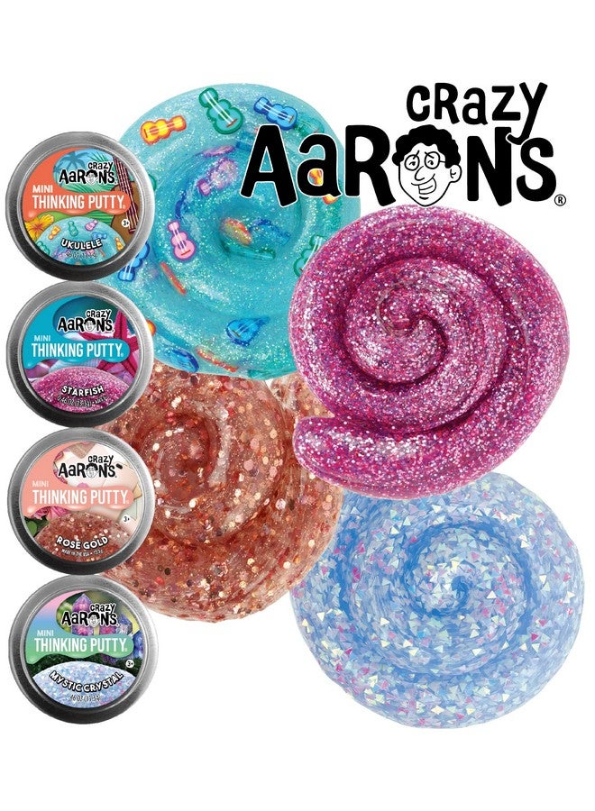 Matty's Toy Stop Crazy Aaron'S Putty Mini Tins Mystical Crystal, Ukulele, Starfish & Rose Gold Gift Set Bundle - 4 Pack (13.3G Each) - Image 3