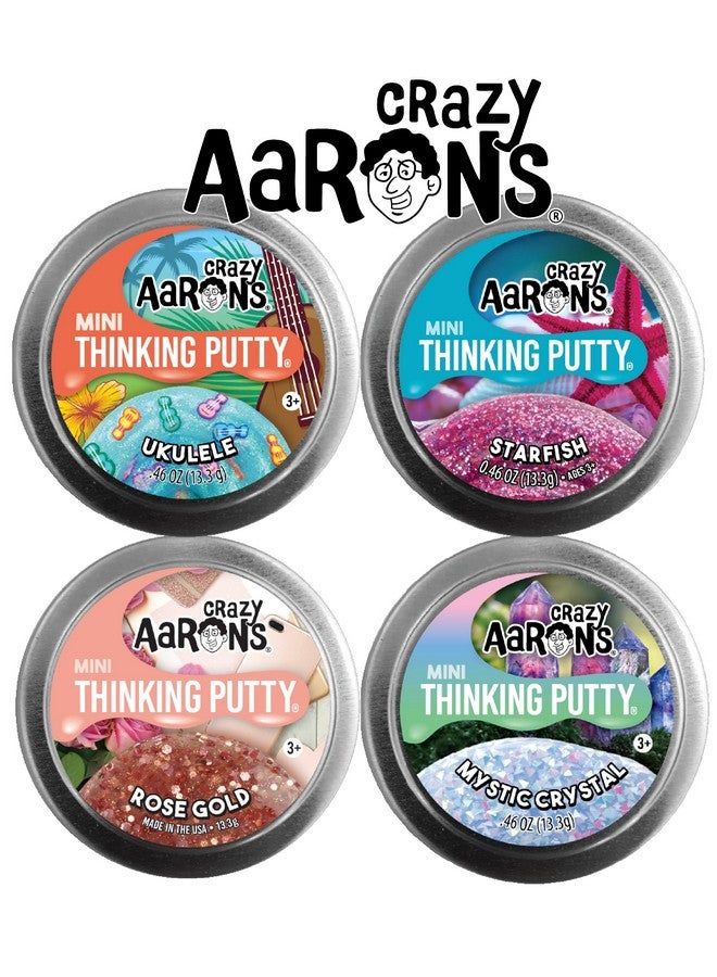 Matty's Toy Stop Crazy Aaron'S Putty Mini Tins Mystical Crystal, Ukulele, Starfish & Rose Gold Gift Set Bundle - 4 Pack (13.3G Each) - Image 2