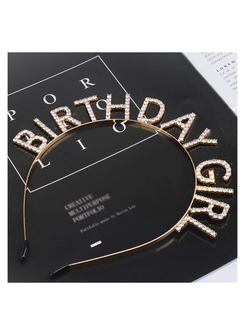 SYOSI Birthday girl headband lady birthday headdress happy birthday jewelry gold - Image 4