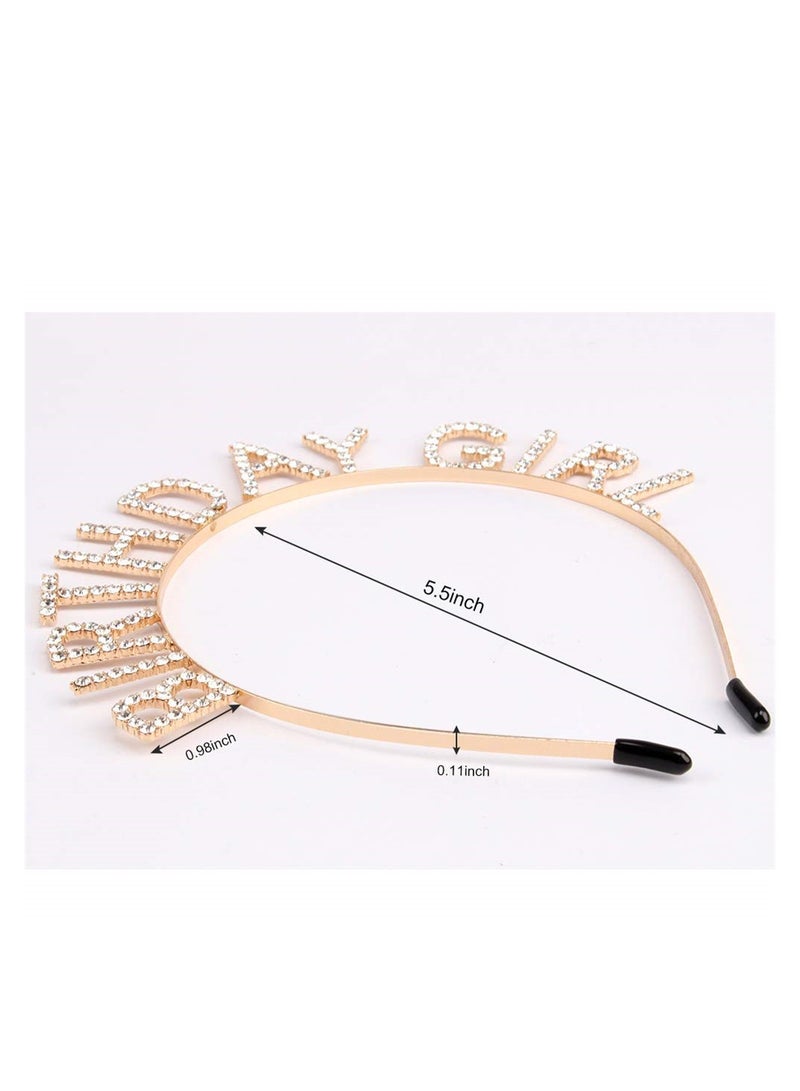 SYOSI Birthday girl headband lady birthday headdress happy birthday jewelry gold - Image 5