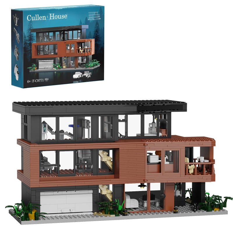 Millionspring House Building Set Compatible with Lego Architecture Blocks Valentine Romance Films Fans House Creative Present for Adult Halloween Christmas 864 Pcs - Image 4