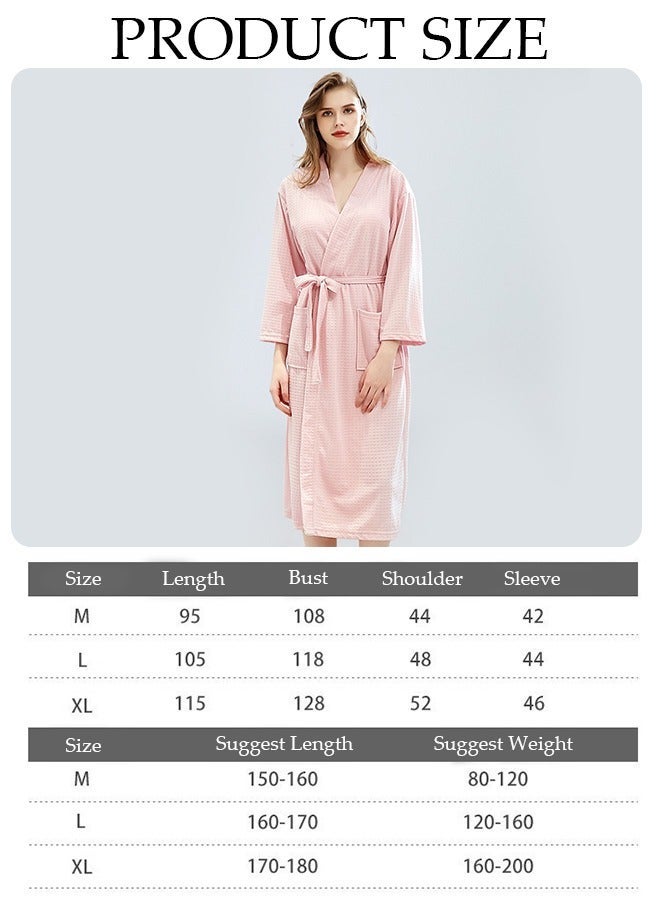 Women's Robe Lightweight Soft Kimono Robes Loungewear with Long Sleeve Side Pockets Sleepwear Spa Robe Nightwear Nightgown Women Water Bathrobe Bridesmaid Robes Dressing Gown Autumn Robe - Image 2