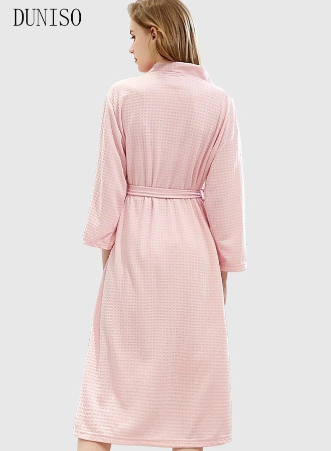 Women's Robe Lightweight Soft Kimono Robes Loungewear with Long Sleeve Side Pockets Sleepwear Spa Robe Nightwear Nightgown Women Water Bathrobe Bridesmaid Robes Dressing Gown Autumn Robe - Image 5
