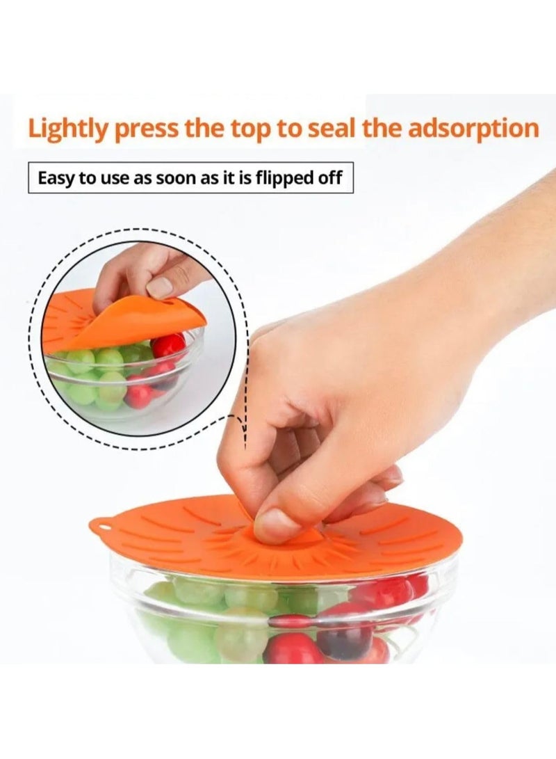 Silicone Thermal Covers for Dishes, Pots and Cups - 4 Different Sizes - Thermal Silicone for Food Storage (Light Blue) - Image 3