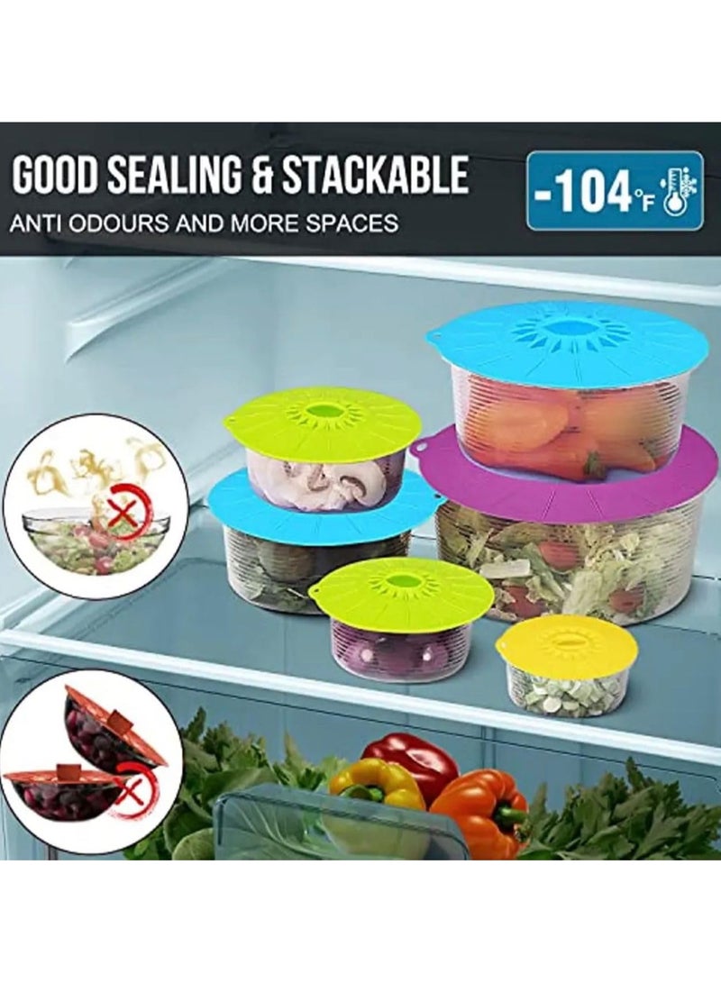 Silicone Thermal Covers for Dishes, Pots and Cups - 4 Different Sizes - Thermal Silicone for Food Storage (Light Blue) - Image 4