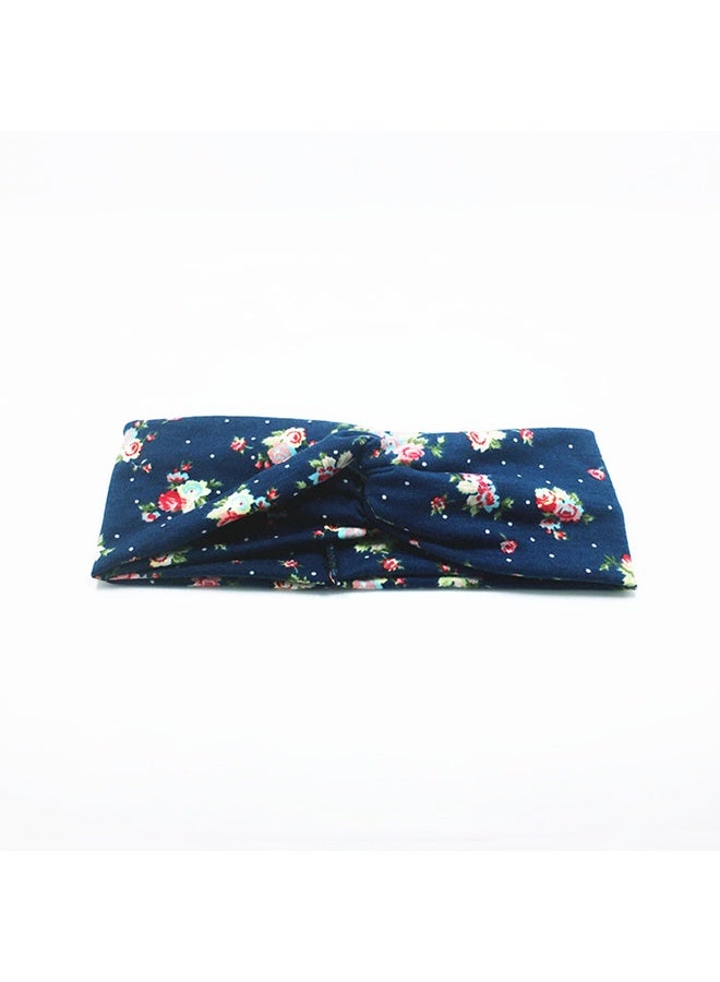 Generic 4-piece printed knitted polyester cotton headband, cross sport elastic headband, women's knotted headband, hair accessories in multiple colors  - Image 2