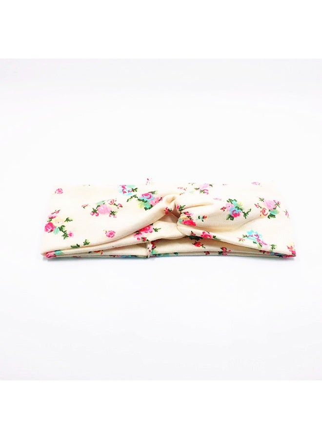 Generic 4-piece printed knitted polyester cotton headband, cross sport elastic headband, women's knotted headband, hair accessories in multiple colors  - Image 3