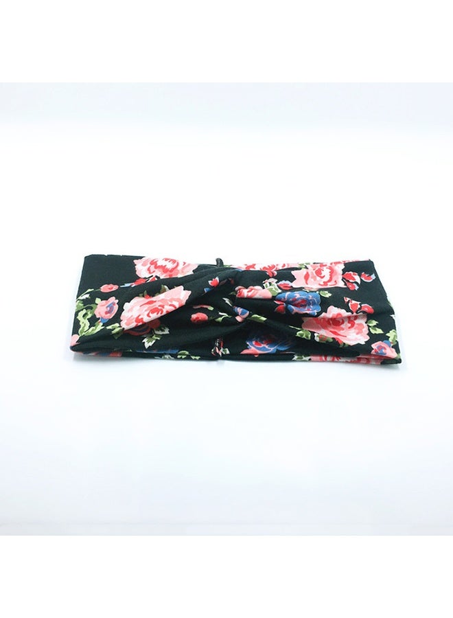 Generic 4-piece printed knitted polyester cotton headband, cross sport elastic headband, women's knotted headband, hair accessories in multiple colors  - Image 4