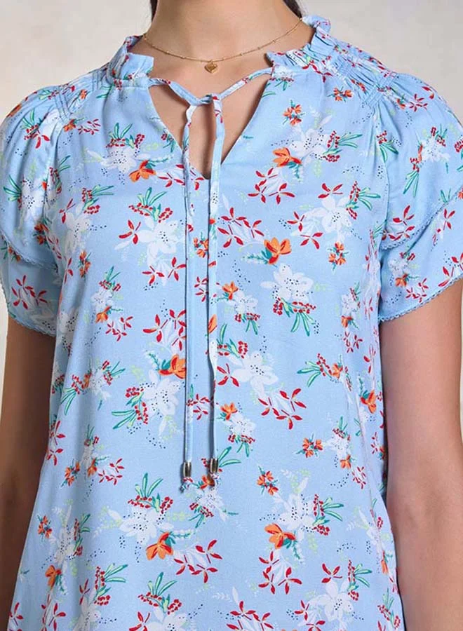 Virgio  VIRGIO 100% Viscose Floral Sky Batwing Shift Dress for Women | Best Price UAE