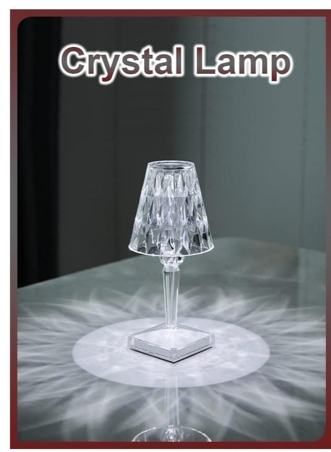 Crystal Table Desk Shade Lamp RGB Dimmable Touch Control USB Rechargeable Acrylic Decorative Nightstand Light With Remote For Living Room Bedroom - Image 2