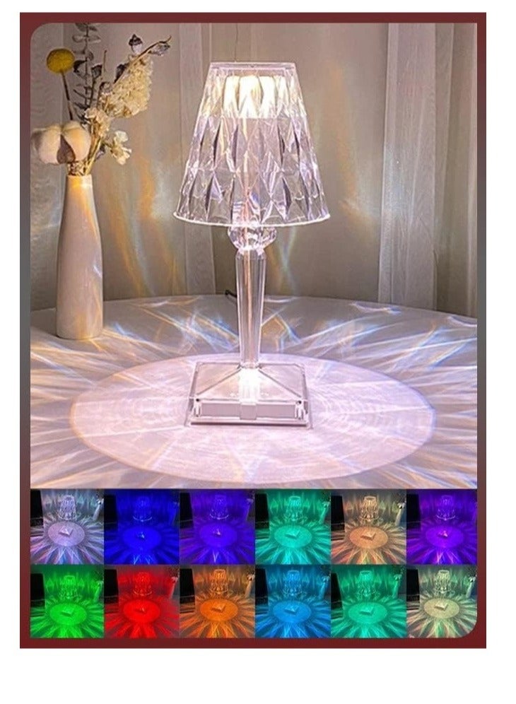 Crystal Table Desk Shade Lamp RGB Dimmable Touch Control USB Rechargeable Acrylic Decorative Nightstand Light With Remote For Living Room Bedroom - Image 5