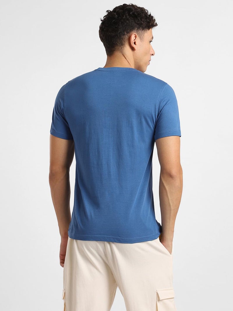NOBERO Men's Blue Graphic Printed T-Shirt - Image 4
