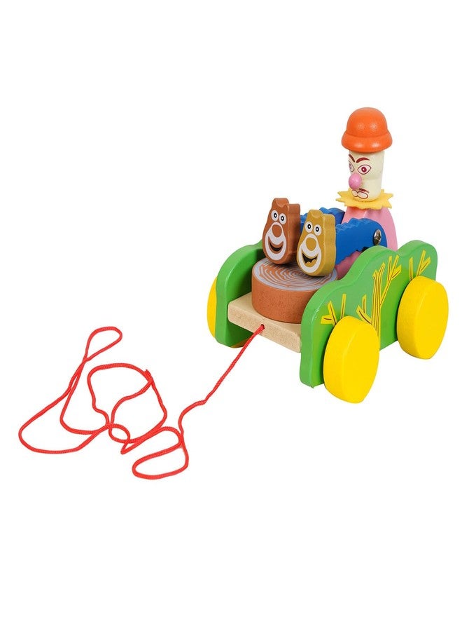 BUFACK Wooden Pull Along Toys for 1 + Year Old with String- Pull Along Toys Rolling cart -Wooden Toy - Toddler Learning - Bear Shaped - 2 Year Kid Activity (Small) - Image 1